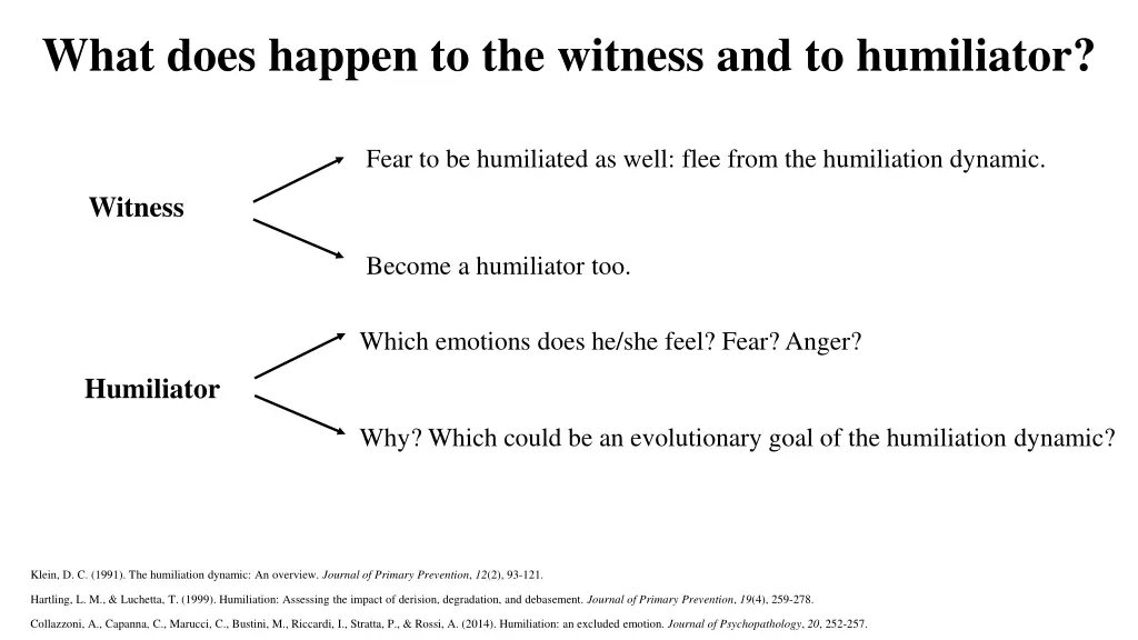 what does happen to the witness and to humiliator