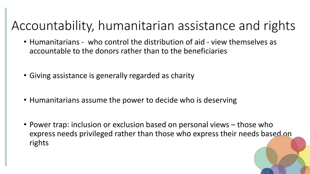 accountability humanitarian assistance and rights