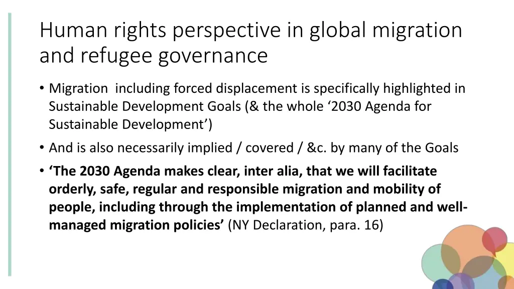 human rights perspective in global migration