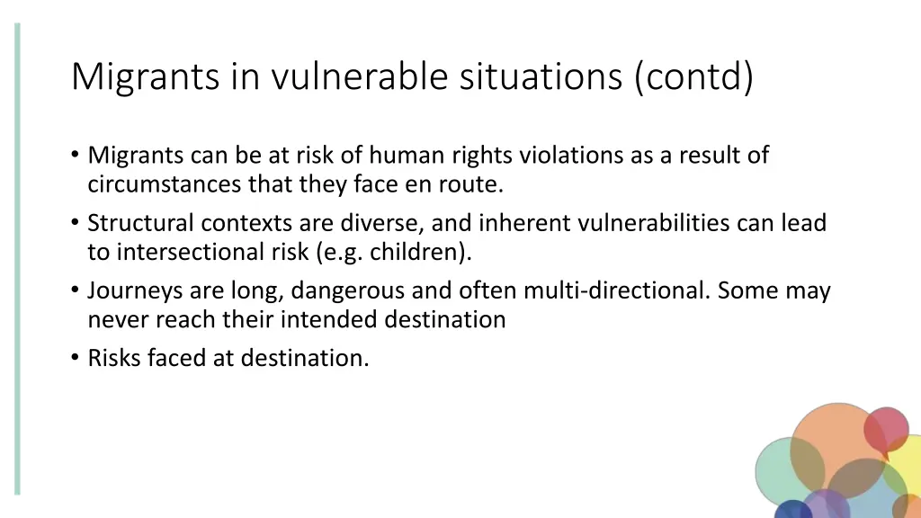 migrants in vulnerable situations contd