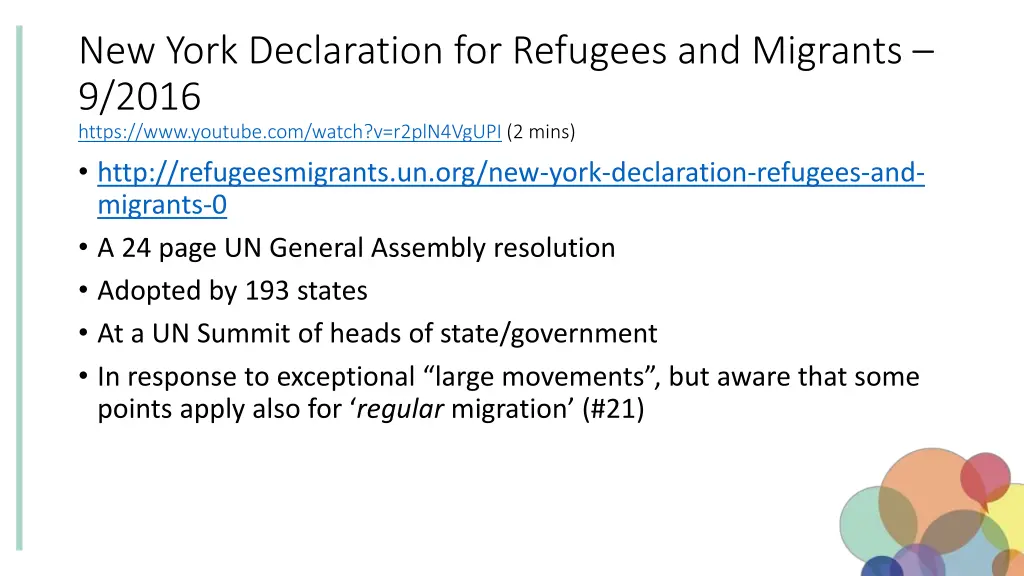 new york declaration for refugees and migrants