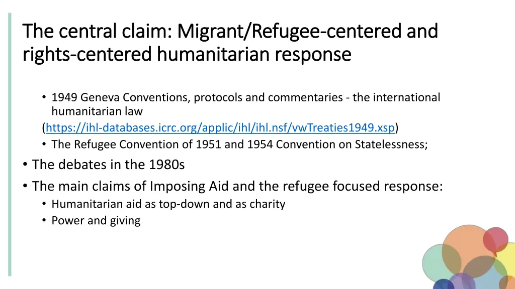 the central claim migrant refugee the central