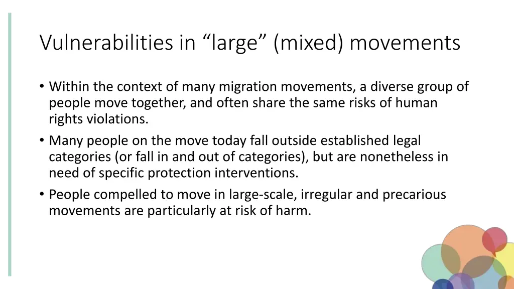 vulnerabilities in large mixed movements