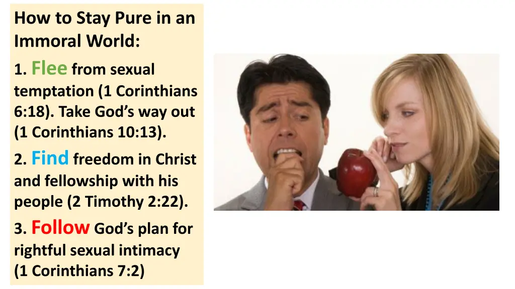how to stay pure in an immoral world 1 flee from 1