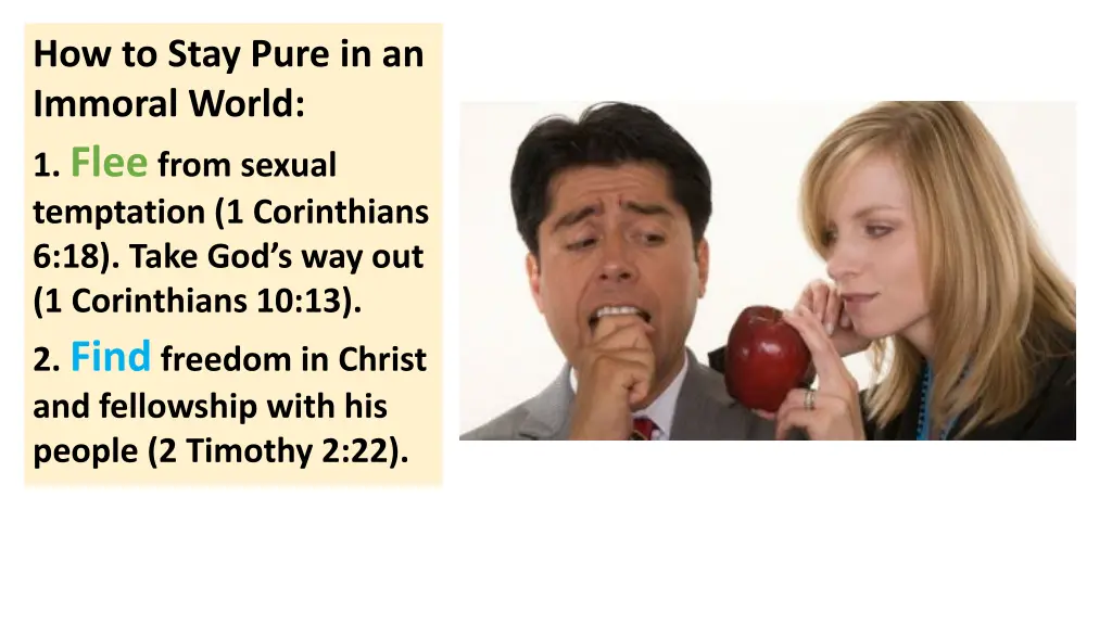 how to stay pure in an immoral world 1 flee from