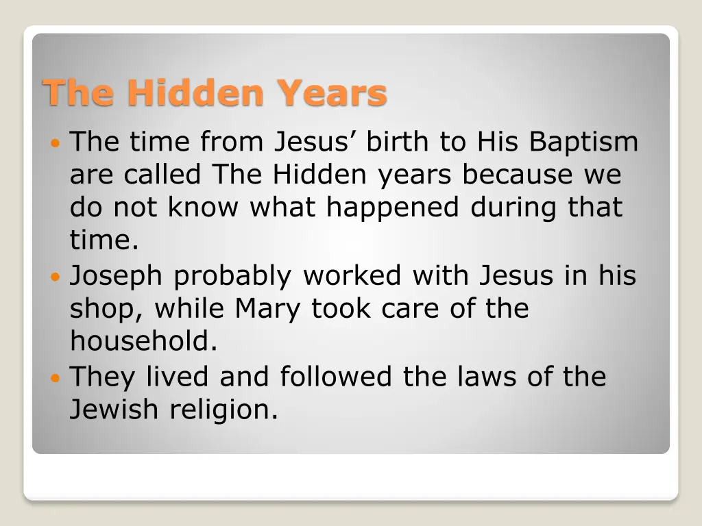 the hidden years