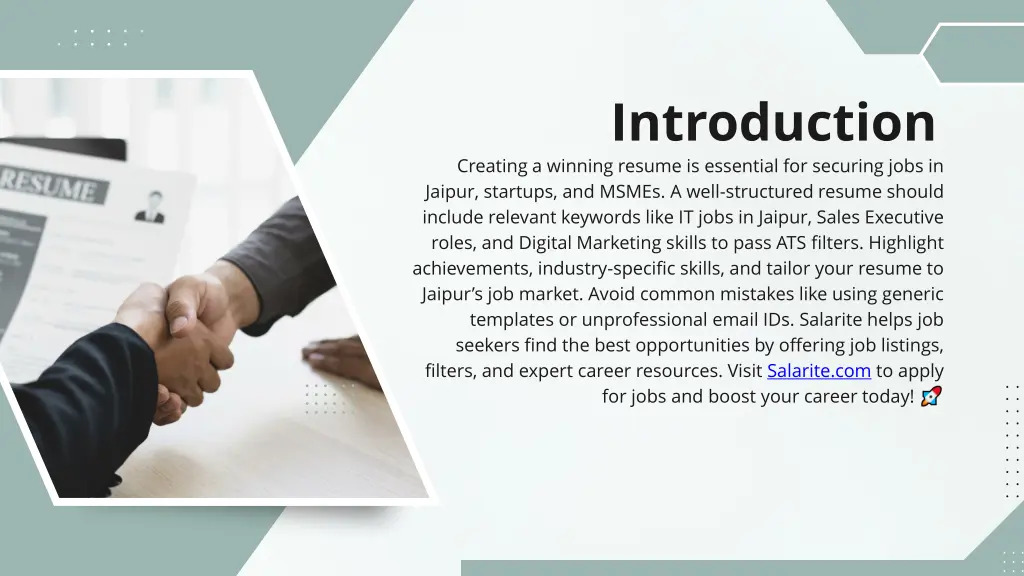 introduction creating a winning resume