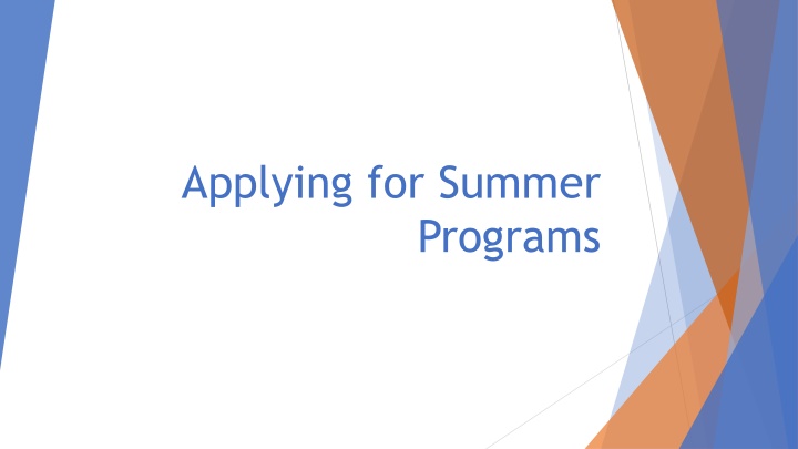 applying for summer