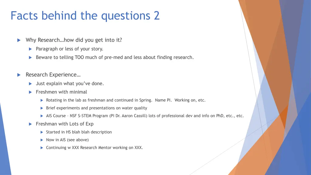 facts behind the questions 2
