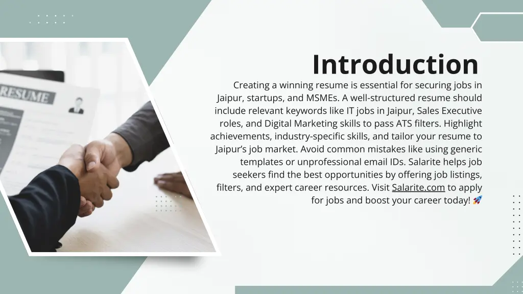 introduction creating a winning resume