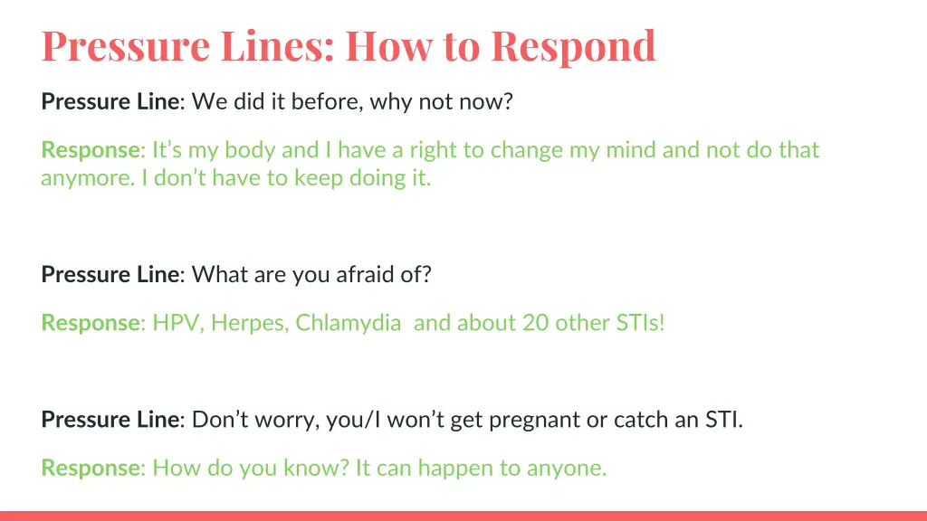 pressure lines how to respond 1