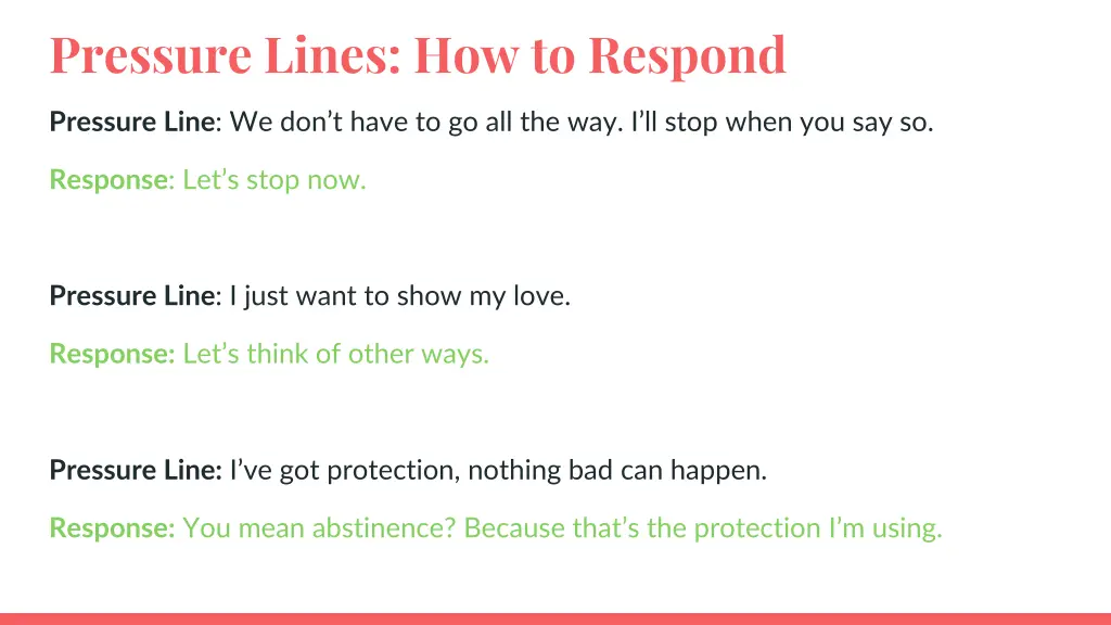 pressure lines how to respond 3