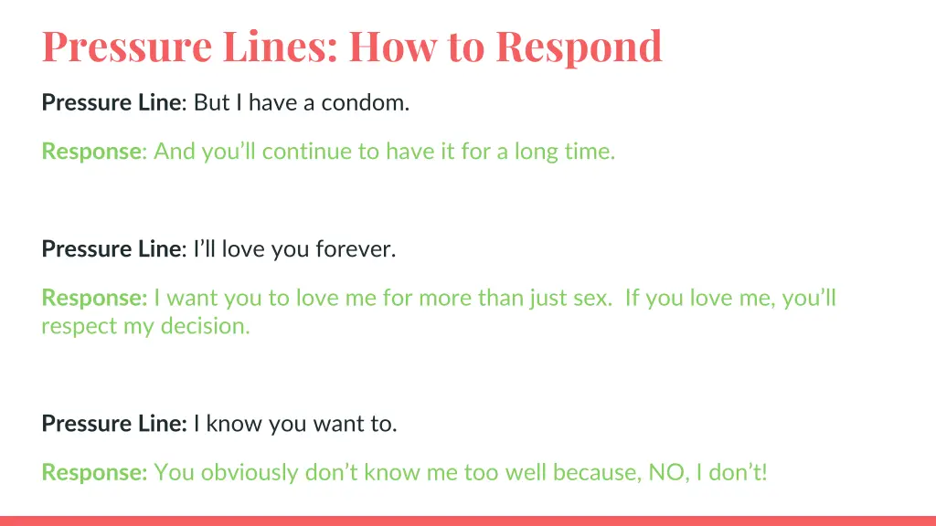 pressure lines how to respond 4