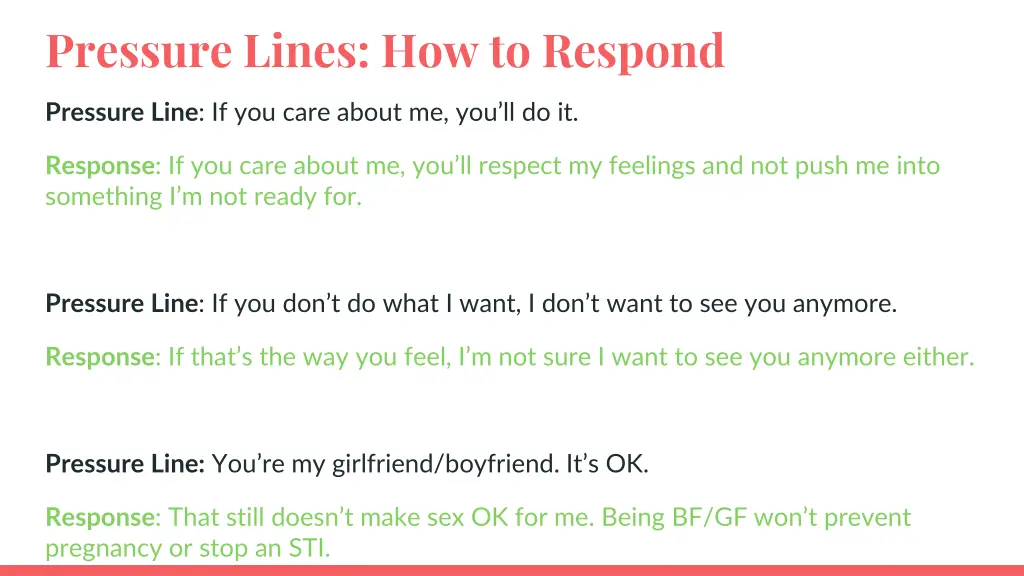 pressure lines how to respond