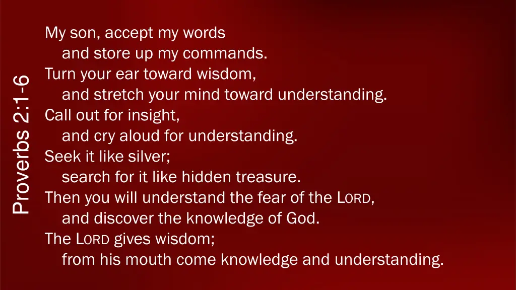 my son accept my words and store up my commands