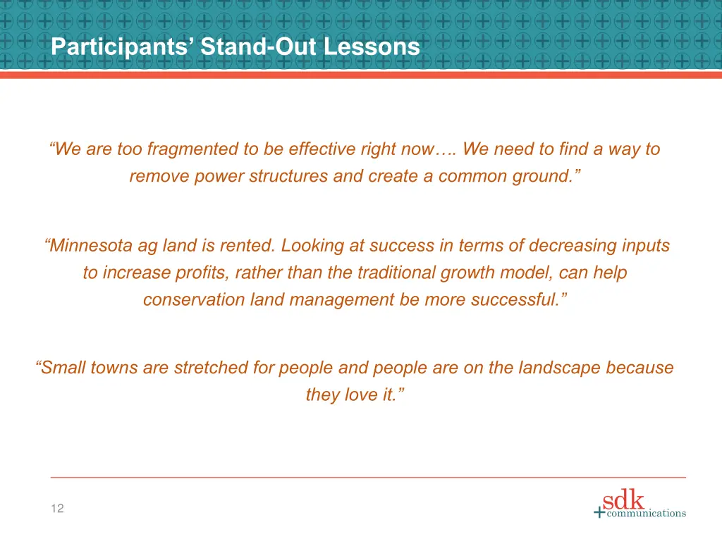 participants stand out lessons