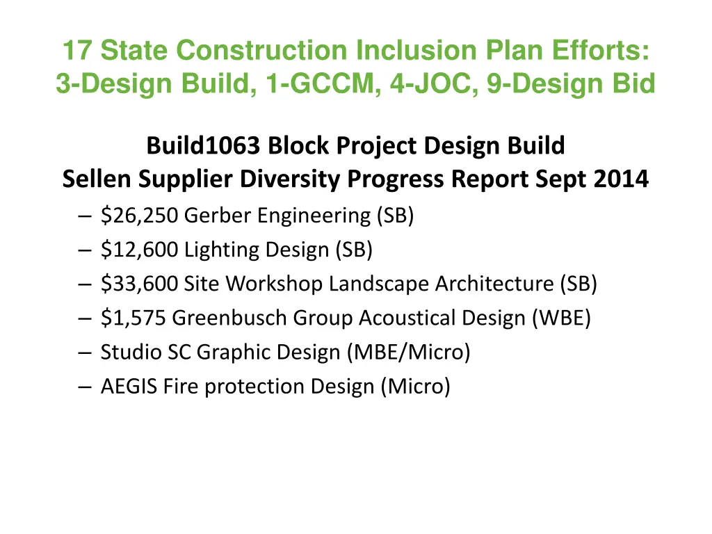 17 state construction inclusion plan efforts