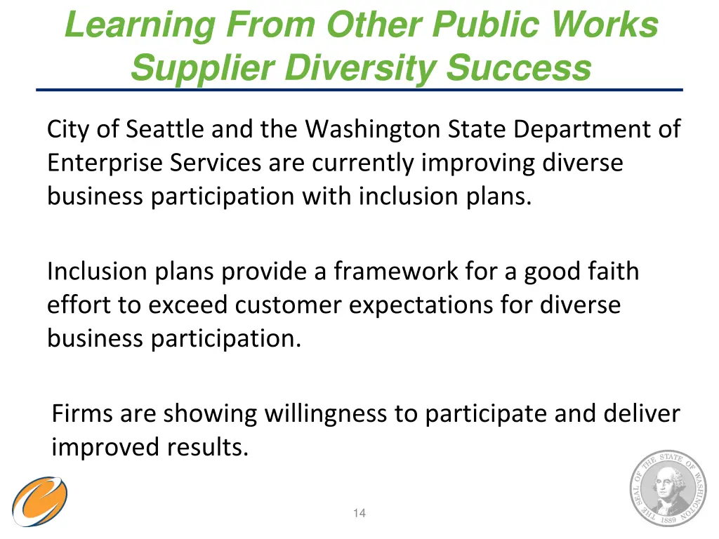 learning from other public works supplier