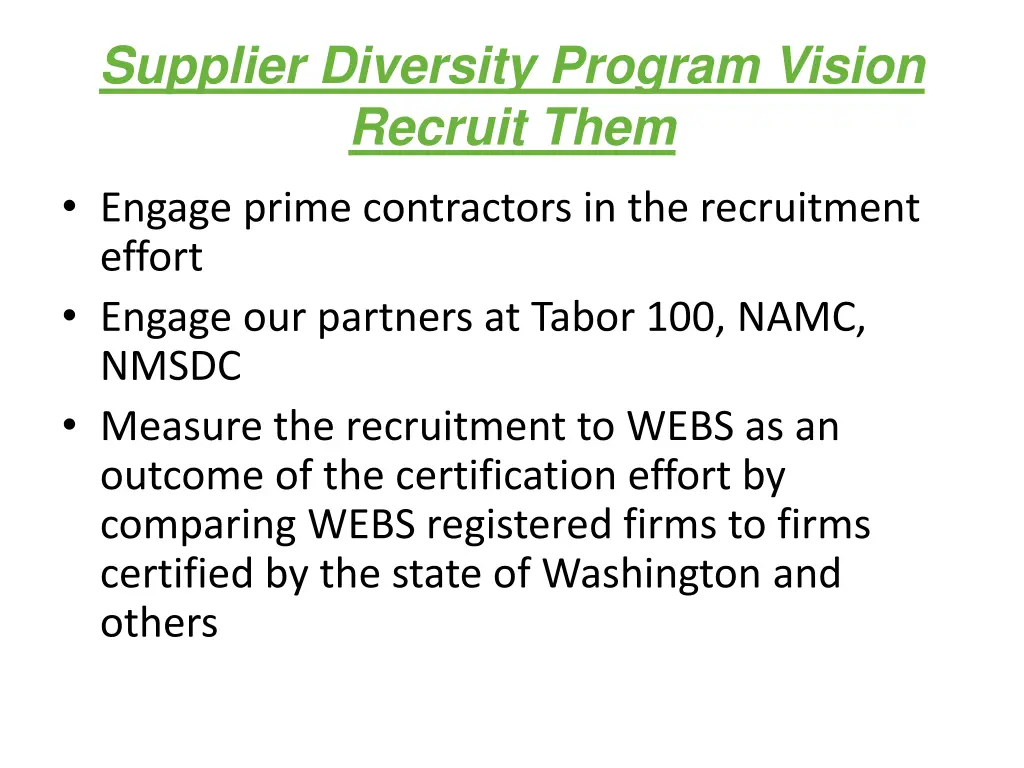 supplier diversity program vision recruit them