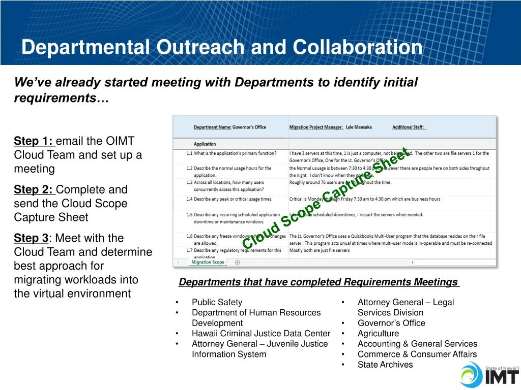 departmental outreach and collaboration