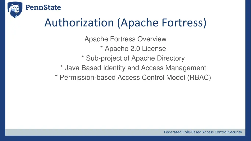 authorization apache fortress