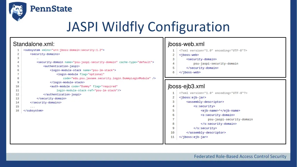 jaspi wildfly configuration