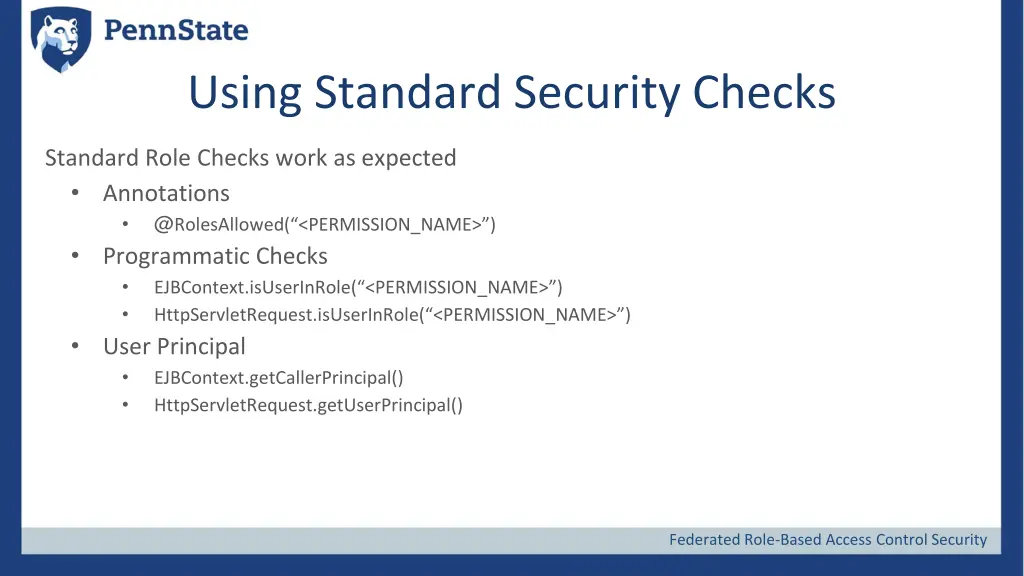 using standard security checks