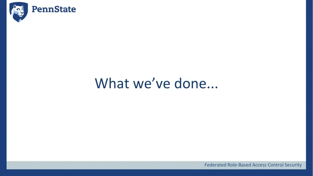 what we ve done