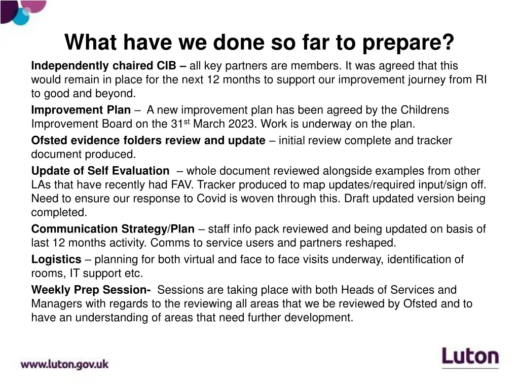 what have we done so far to prepare independently