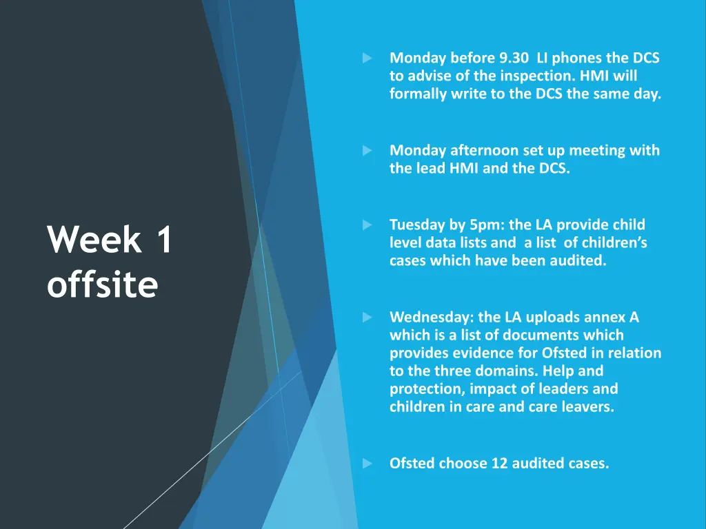 monday before 9 30 li phones the dcs to advise