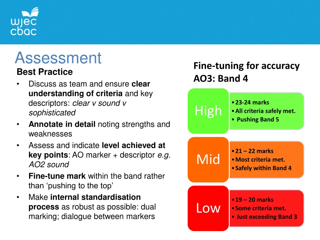 assessment best practice discuss as team