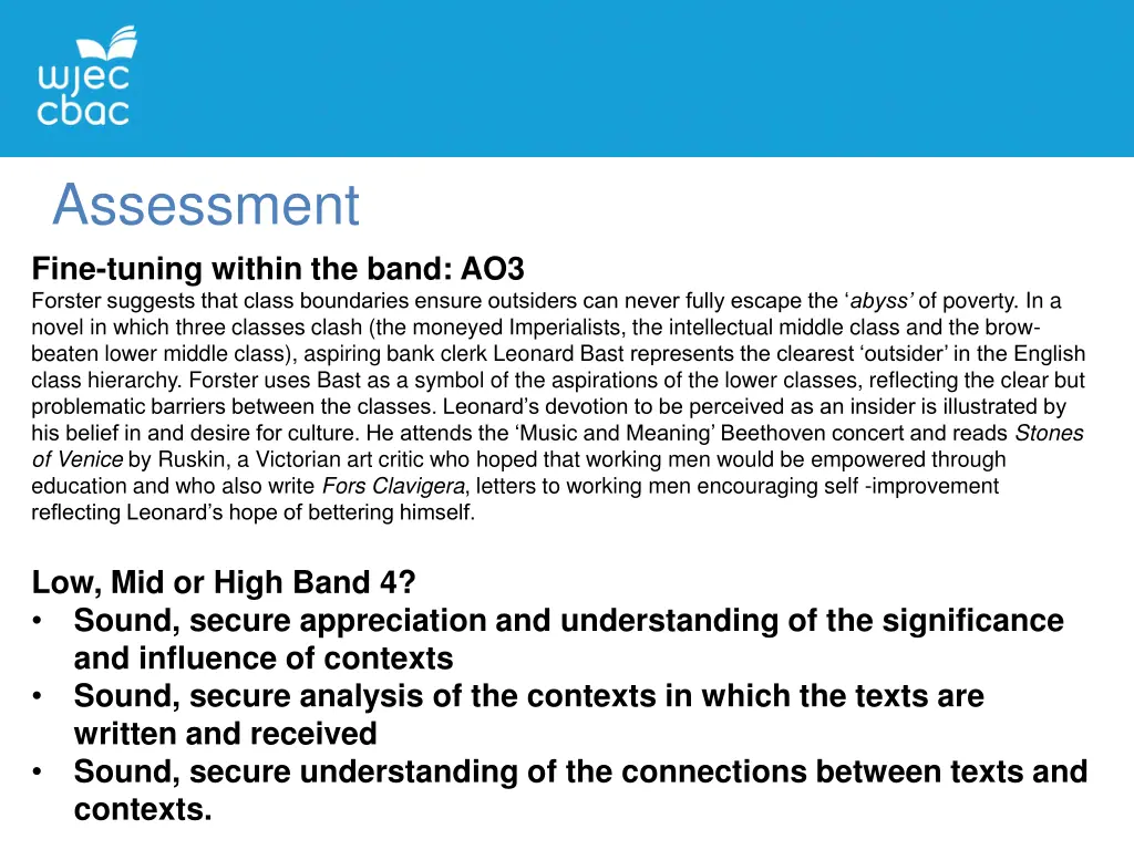 assessment fine tuning within the band