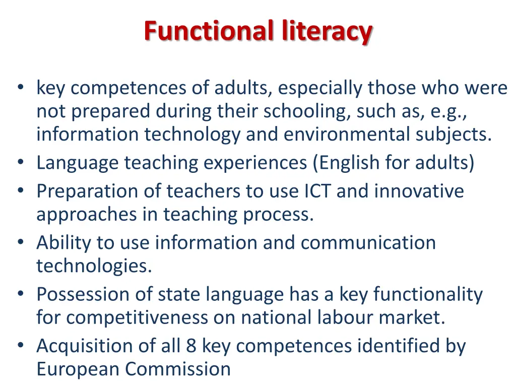 functional literacy