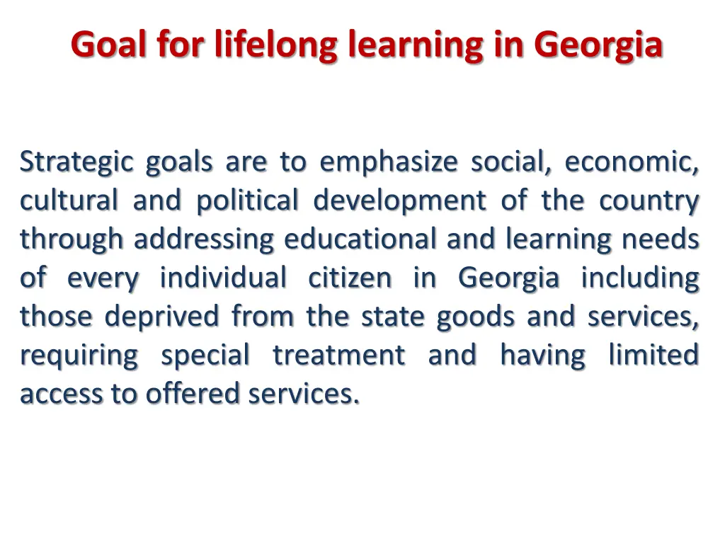 goal for lifelong learning in georgia