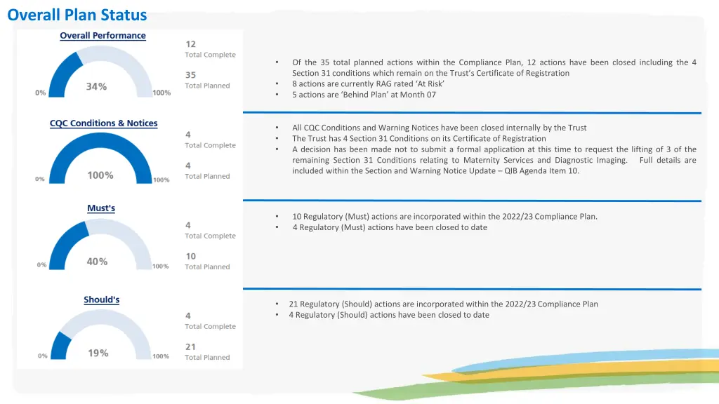 overall plan status