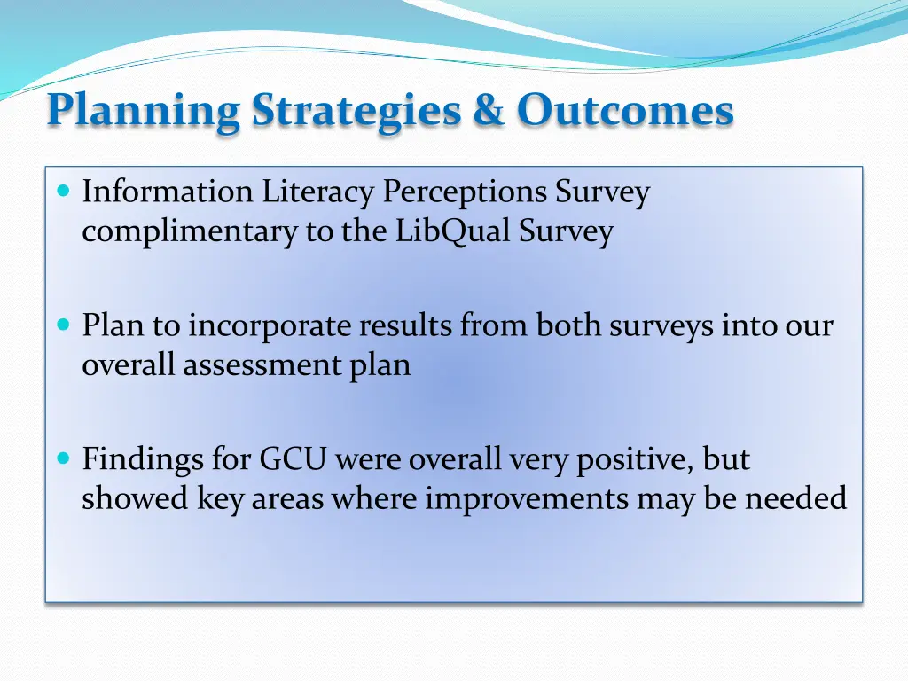 planning strategies outcomes