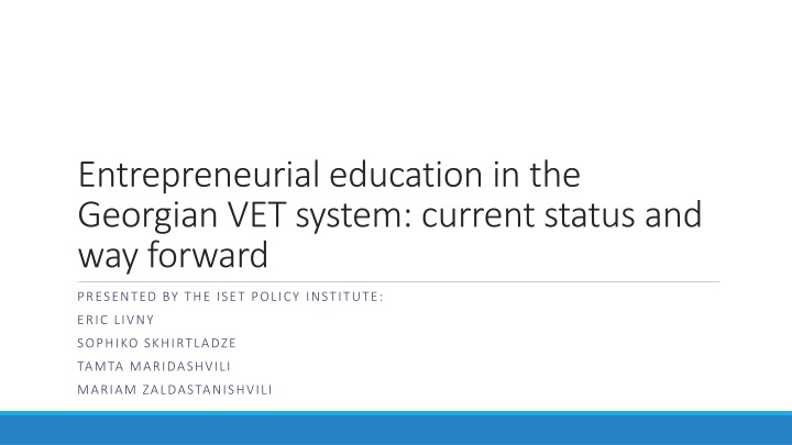 entrepreneurial education in the georgian