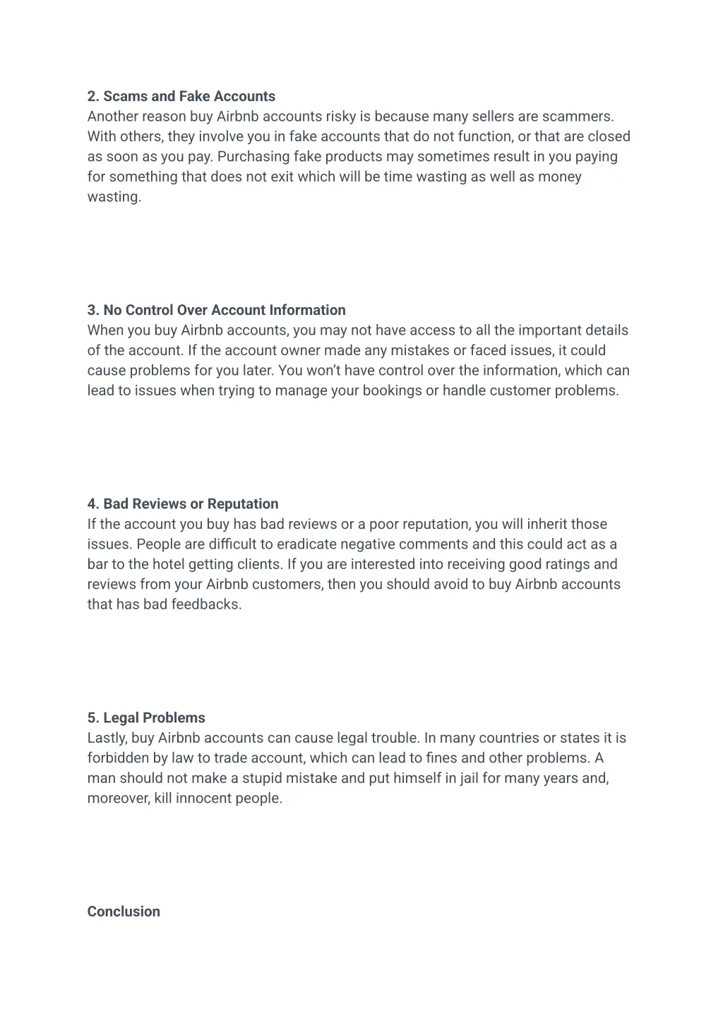 2 scams and fake accounts another reason