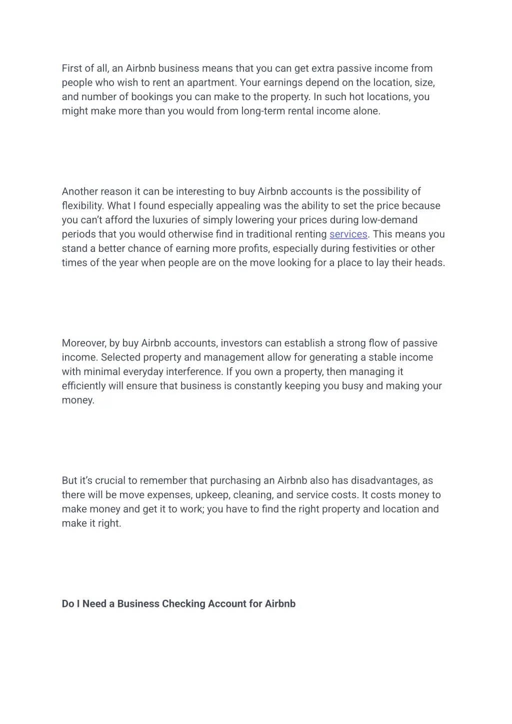 first of all an airbnb business means that