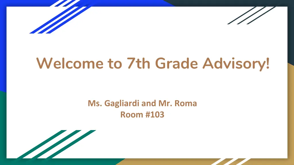 welcome to 7th grade advisory