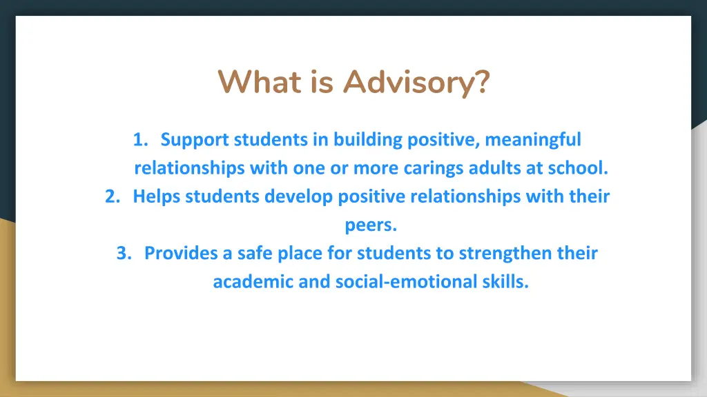 what is advisory