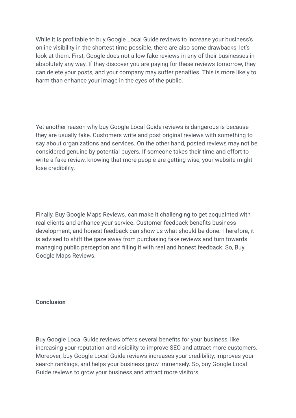 while it is profitable to buy google local guide