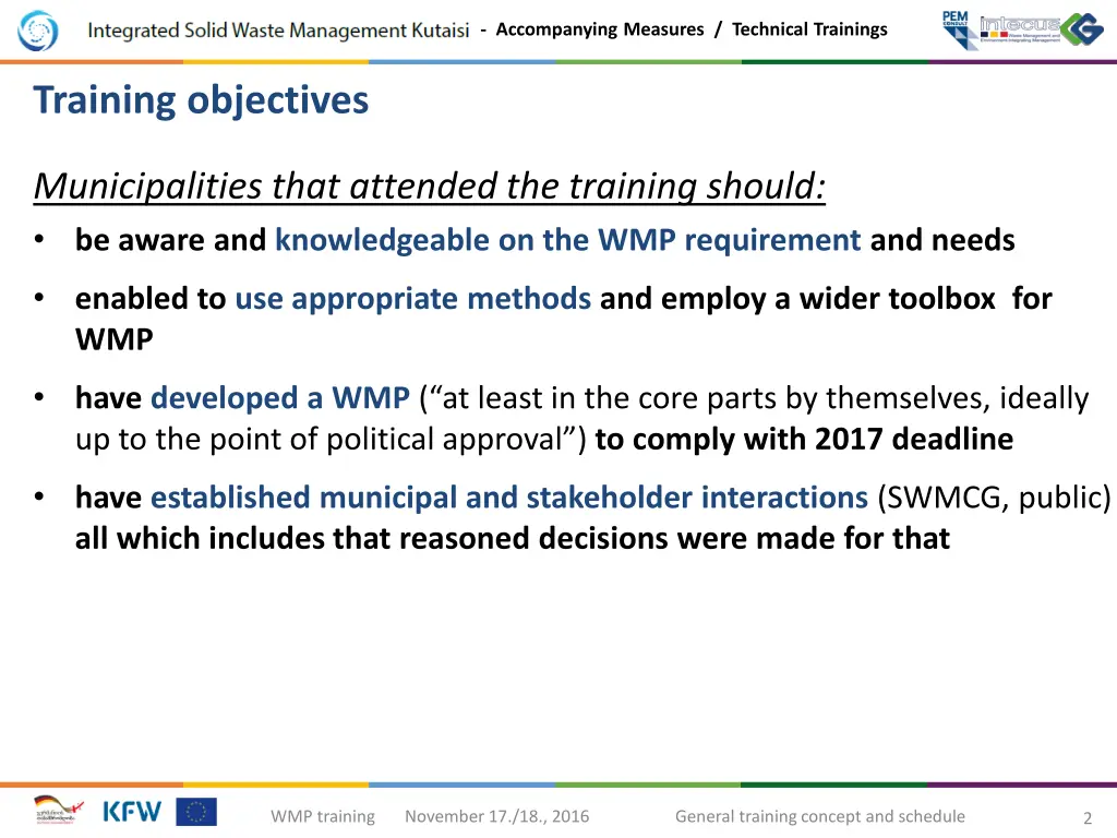 accompanying measures technical trainings 1