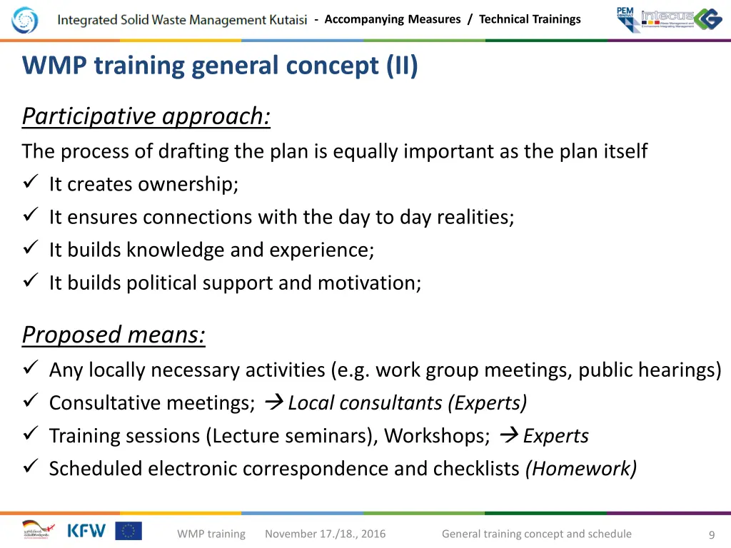 accompanying measures technical trainings 8