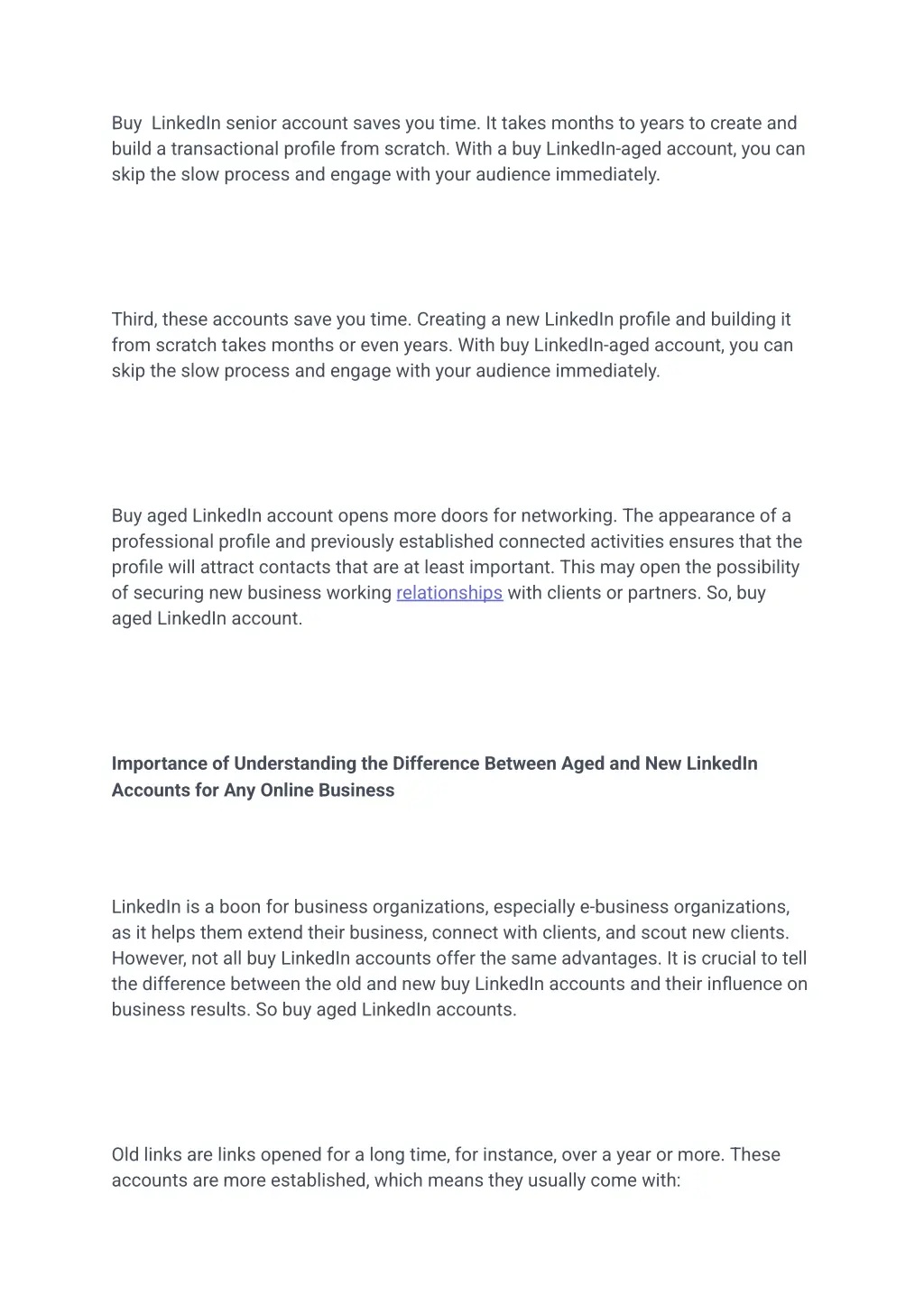 buy linkedin senior account saves you time