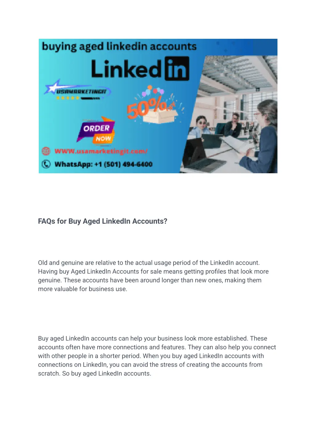 faqs for buy aged linkedin accounts