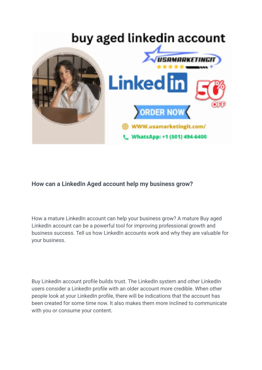 how can a linkedin aged account help my business