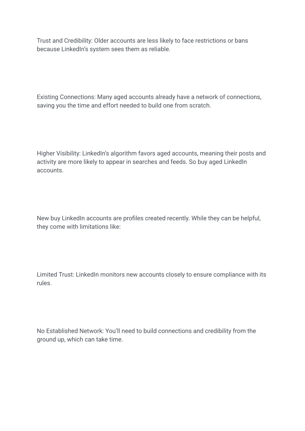 trust and credibility older accounts are less