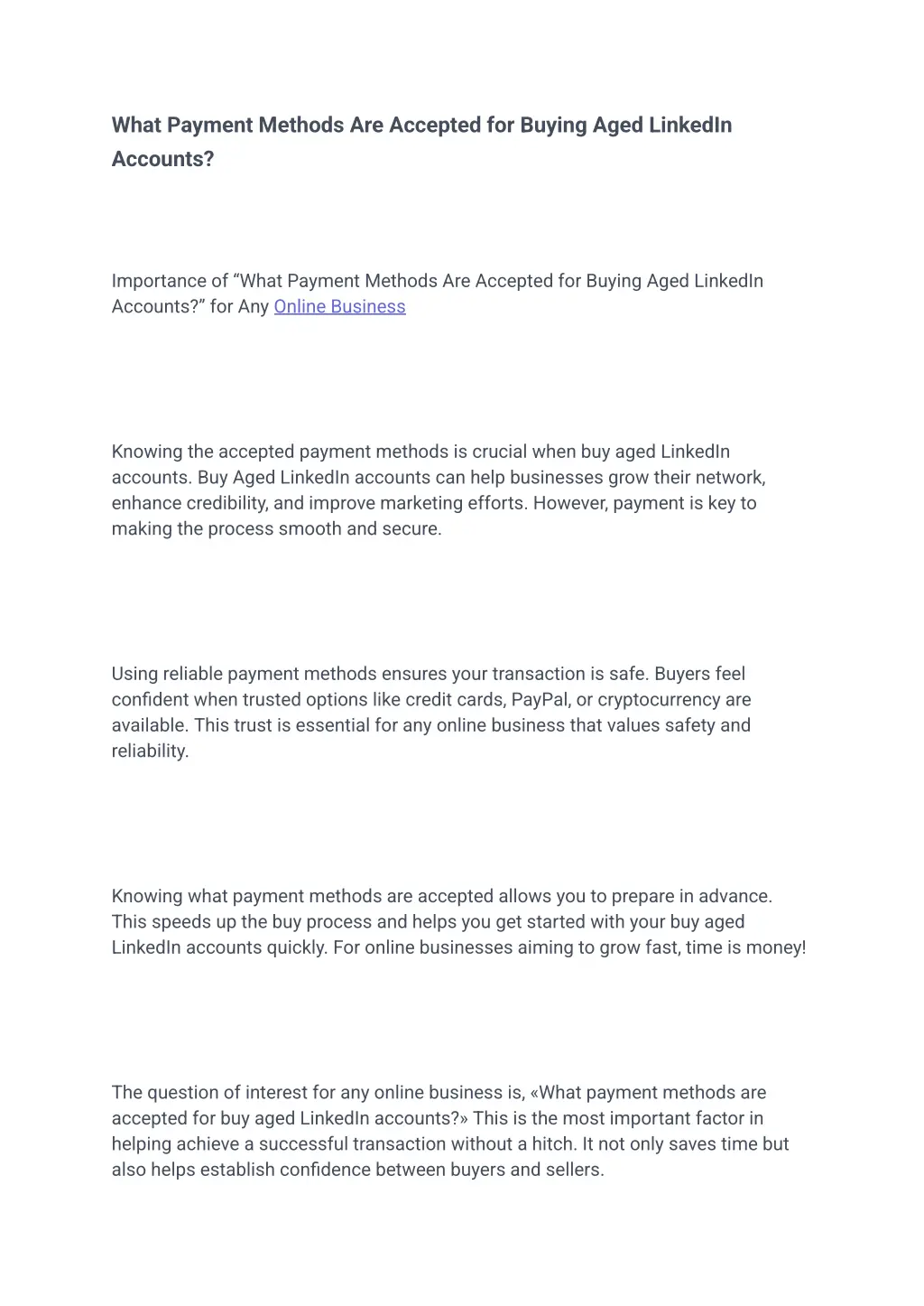 what payment methods are accepted for buying aged