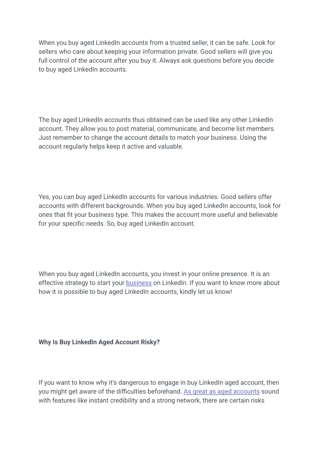 when you buy aged linkedin accounts from